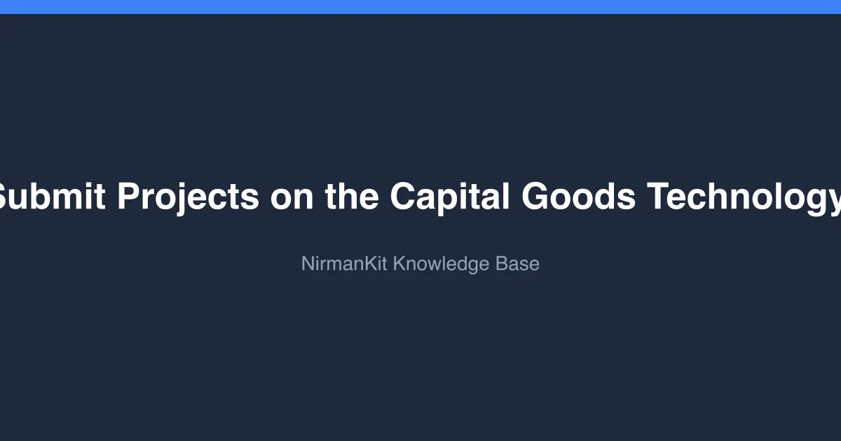 How to Register and Submit Projects on the Capital Goods Technology Innovation Platforms cover