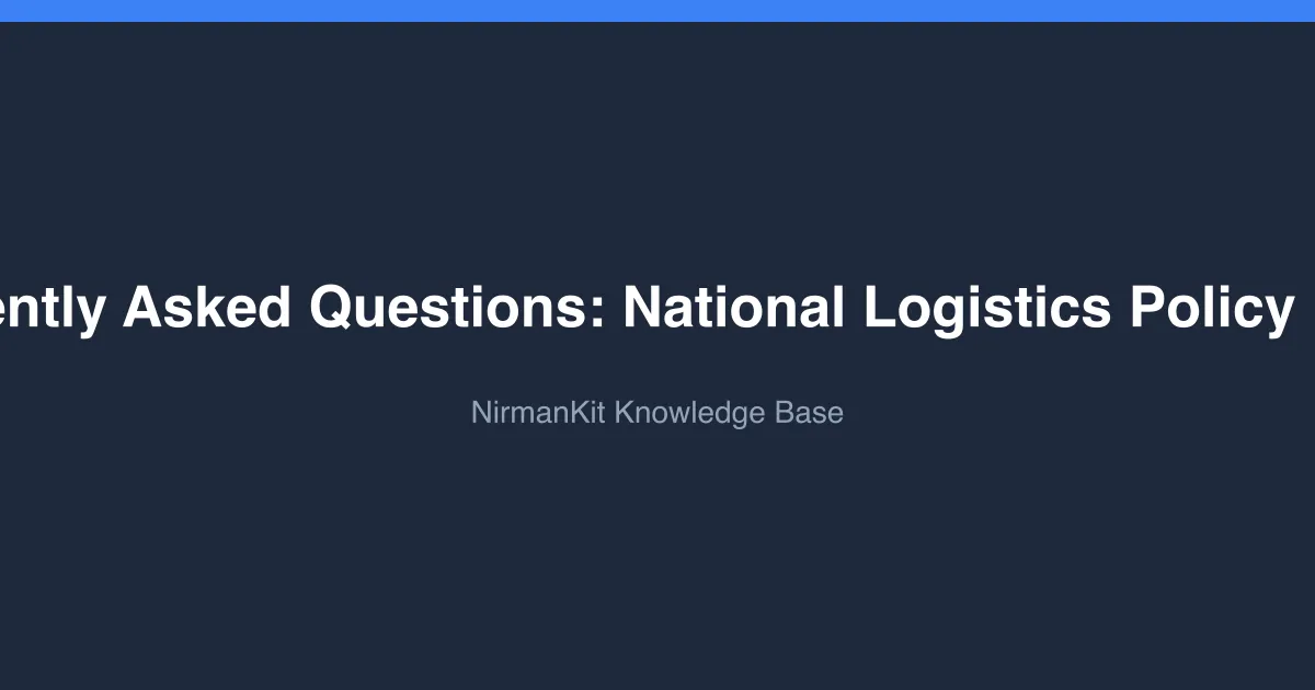 Frequently Asked Questions: National Logistics Policy & ULIP cover