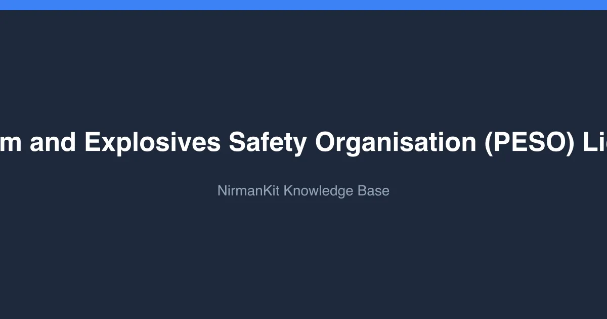 How to Apply for a Petroleum and Explosives Safety Organisation (PESO) License for Chemical Storage cover