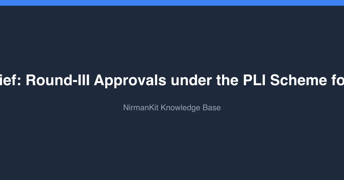 Policy Brief: Round-III Approvals under the PLI Scheme for Textiles cover